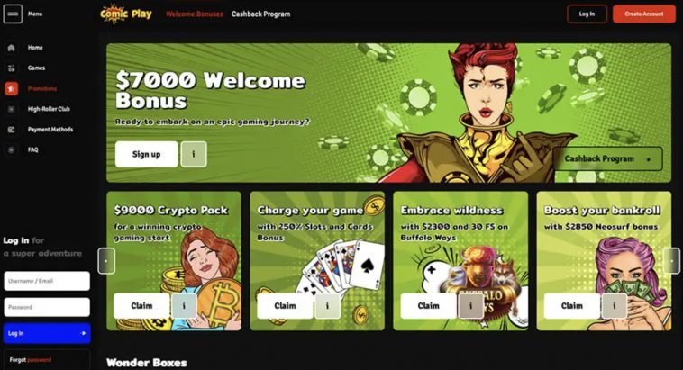 Game Overview with Comic Play Casino! 2